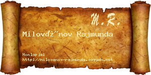 Milovánov Rajmunda névjegykártya